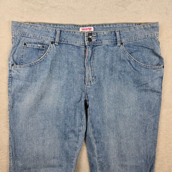 Dear AB Jeans Womens Size 18S Flap Pockets Light Wash Flare Bootcut Boho Chic - Picture 3 of 14